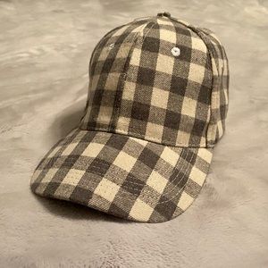 Buffalo Plaid baseball hat- gray & cream